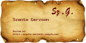 Szente Gerzson névjegykártya